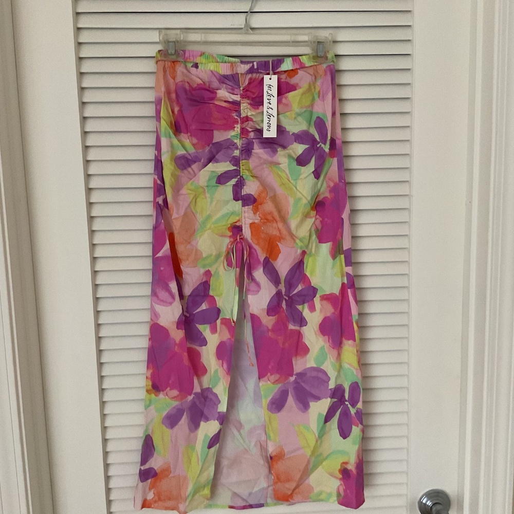 For Love And Lemons Pia Floral Midi Skirt Medium NWT - Picture 3 of 6